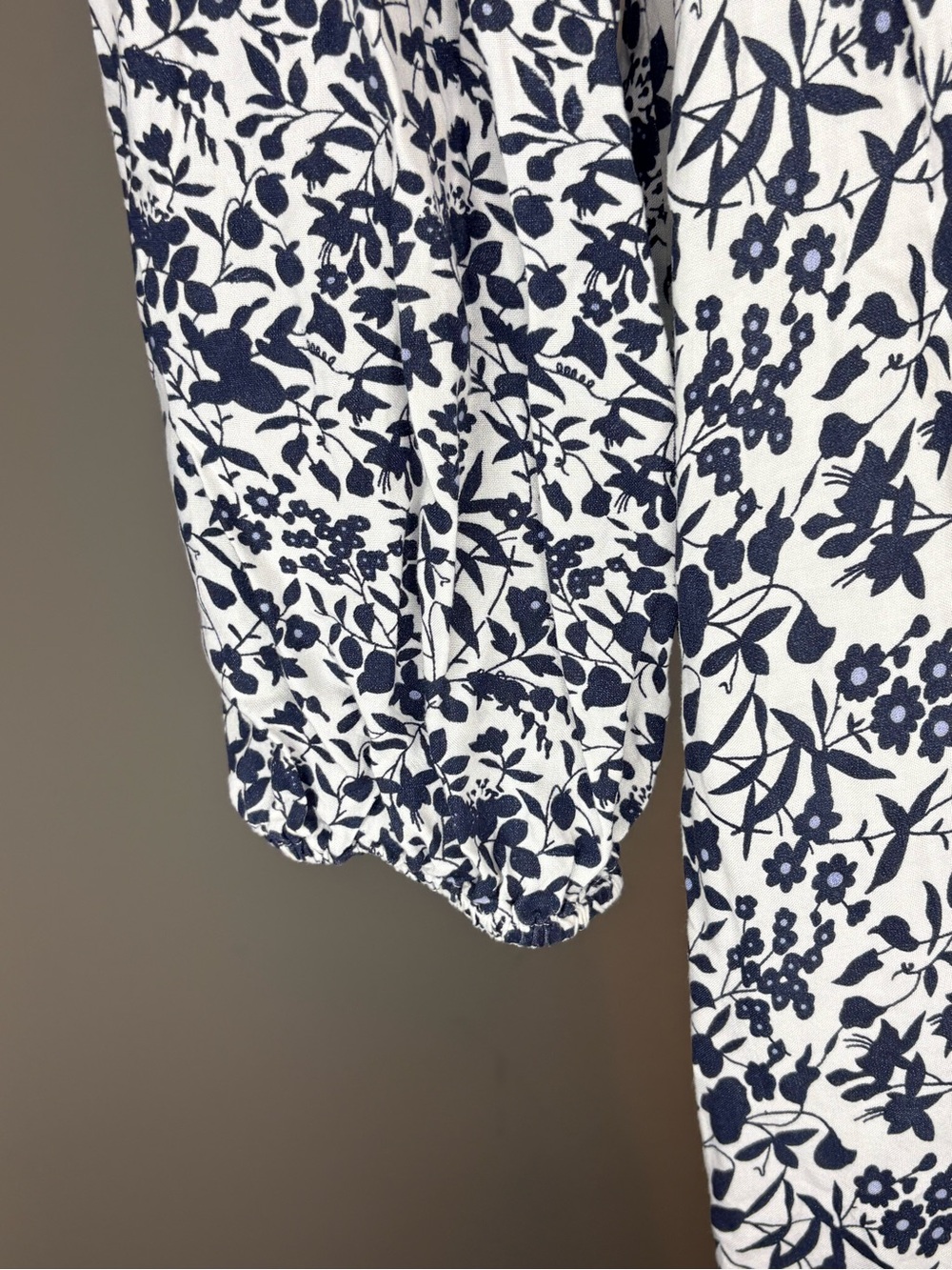 Attic Salt Navy & White Floral Lace-Trim Maxi Dress Cottagecore BoHo Prairie - Picture 7 of 7